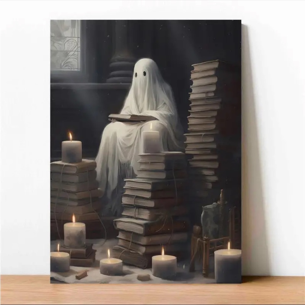Canvas Poster Printed Painting The‎ Ghost Reading By The Window Unframed 40x60cm